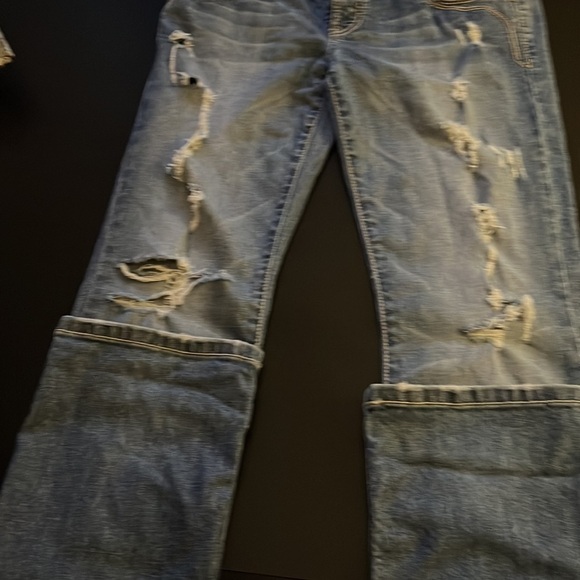 Guess flirty straight distressed ripped  light wash jeans Sz 27 - Picture 3 of 9